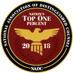 National Association of Distinguished Counsel | National Top One Percent 2018 | NADC